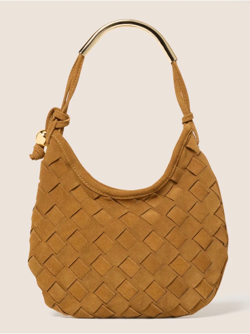Suede Woven Hobo Bag